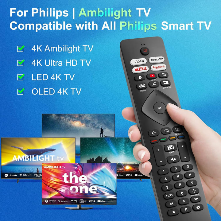 für Fernbedienung-Philips-Fernseher, Universal für Alle Philips Fernbedienung Smart TV, mit Ambiligh