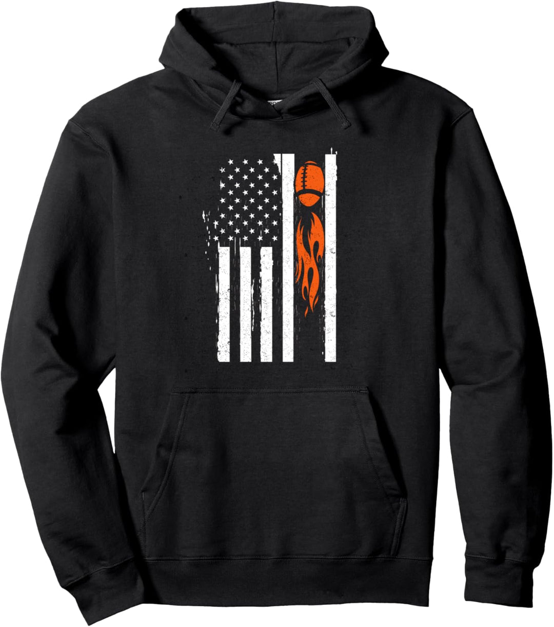 Amerikanische Flagge Fussball Football Rugby Spieler Geschenk Pullover Hoodie