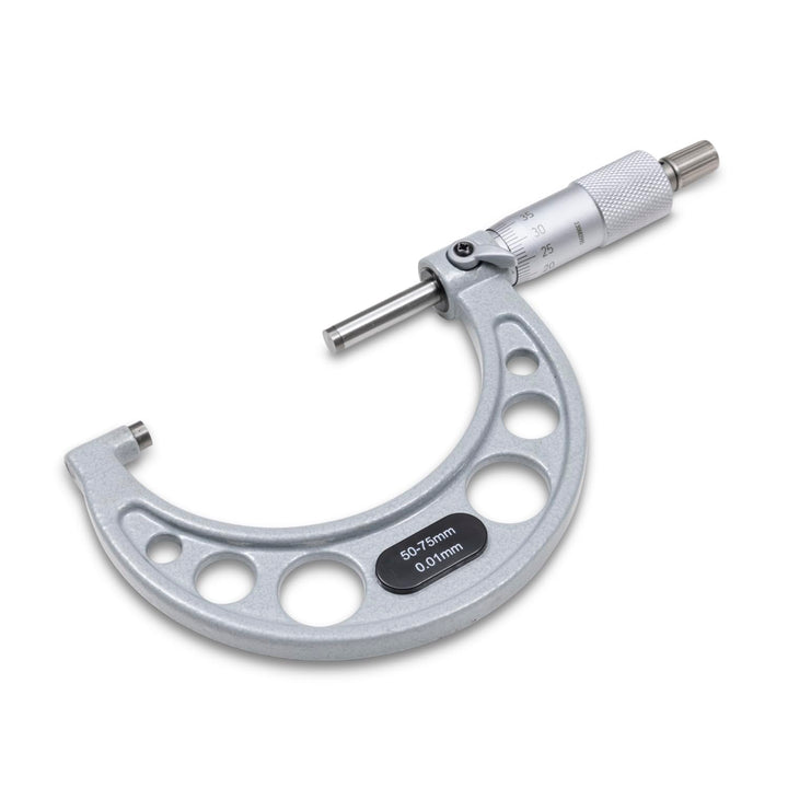 PROFESSIONELLER MIKROMETER 50-75 mm, Zentesimalmikrometer, Industrielle Präzision mit Aluminiumlegie