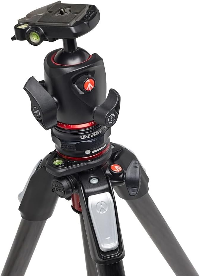 Manfrotto 4 Segment Carbon Stativ Kit, Fotostativ mit Kugelkopf mit Move Quick Release System, Profe