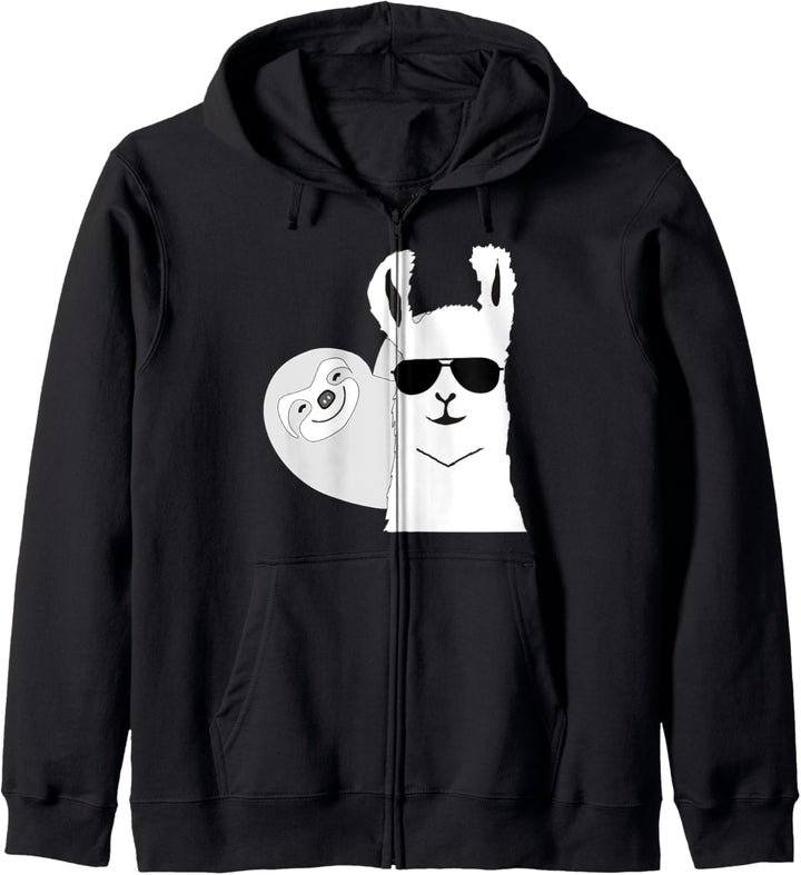 Lama Alpaka Faultier Fun Kapuzenjacke