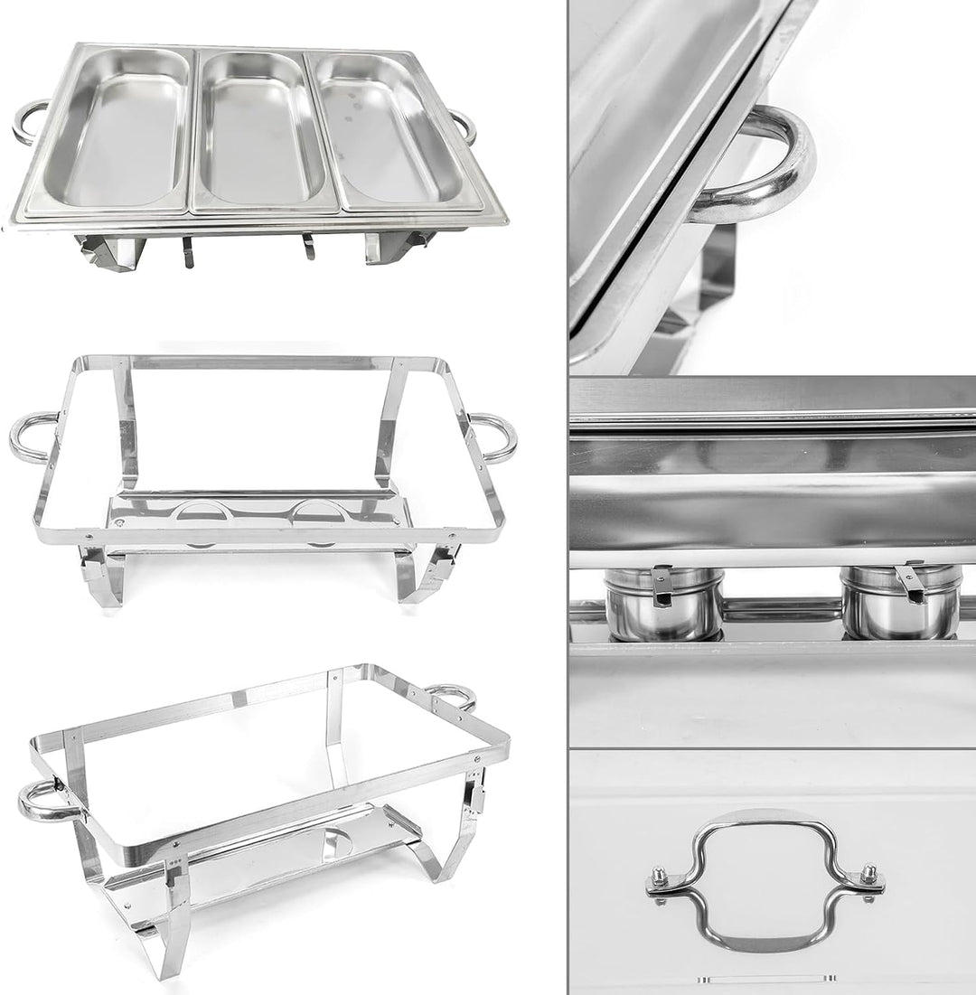 Chafing Dish,Edelstahl Warmhaltebehälter,Speisenwärmer, Edelstahl Speisenwärmer Behälter,Wärmebehält