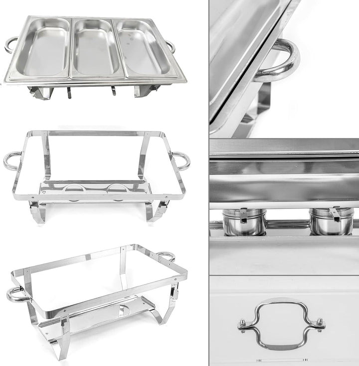 Chafing Dish,Edelstahl Warmhaltebehälter,Speisenwärmer, Edelstahl Speisenwärmer Behälter,Wärmebehält