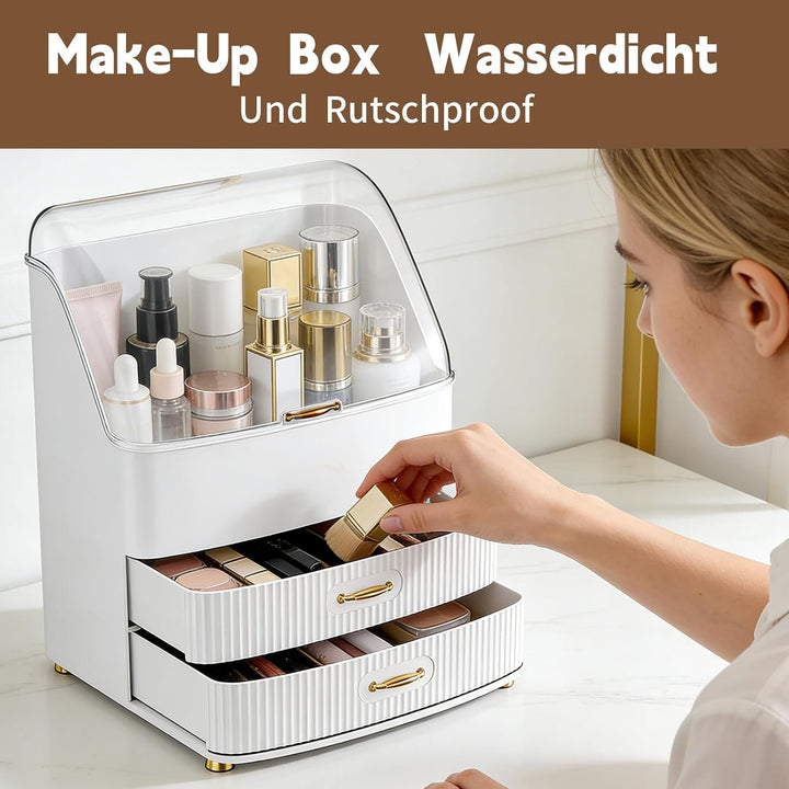 Make Up Organizer, Transparente Aufbewahrungsbox Mit Deckel, 3 Schubladen Bad Organizer, Platz Spare