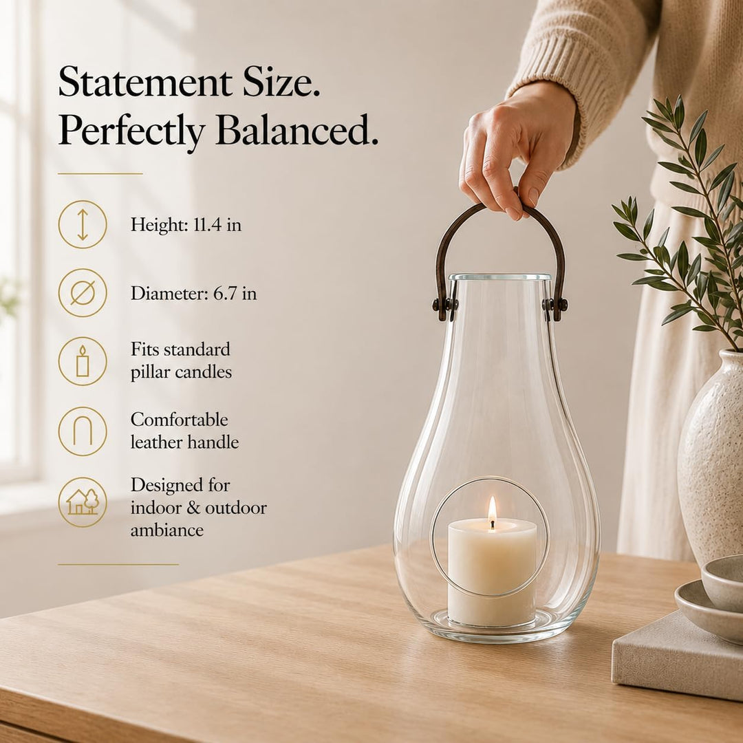 Holmegaard Laterne H29 cm Design with Light aus mundgeblasenem Glas, klar Klar H29 cm, Klar H29 cm