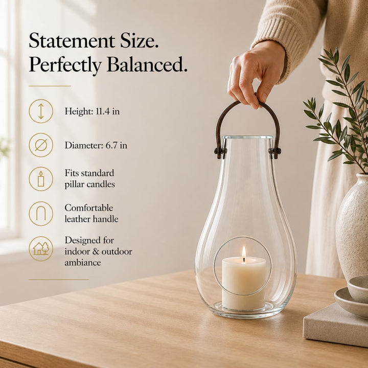 Holmegaard Laterne H29 cm Design with Light aus mundgeblasenem Glas, klar Klar H29 cm, Klar H29 cm
