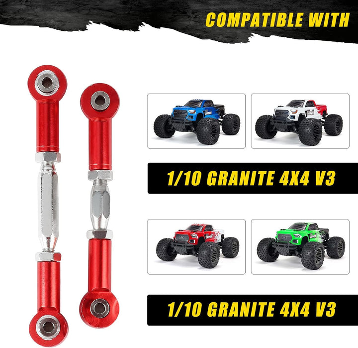 RCAWD RC Spannschlösser Link Set Spurstange für 1/10 ARRMA 3s Vorteks Senton Granit Big Rock Typhon