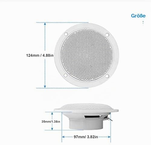 Herdio 4 Zoll Runde Deckenlautsprecher, Paar 160 Watts wasserdichte Marine Boot Einbaulautsprecher,