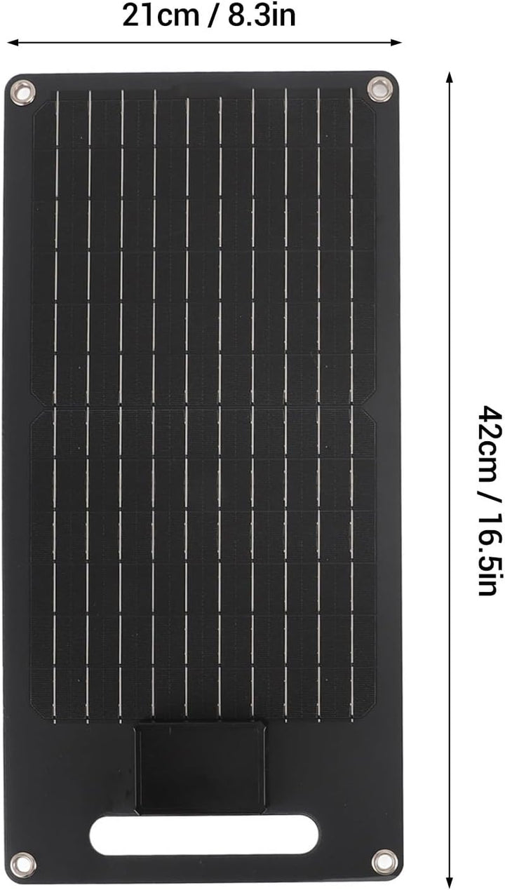 50W Monokristallines Solarpanel, Dual -USB -Ladegerät für 12 -V -Fahrzeugbatterie und Mobiltelefonla