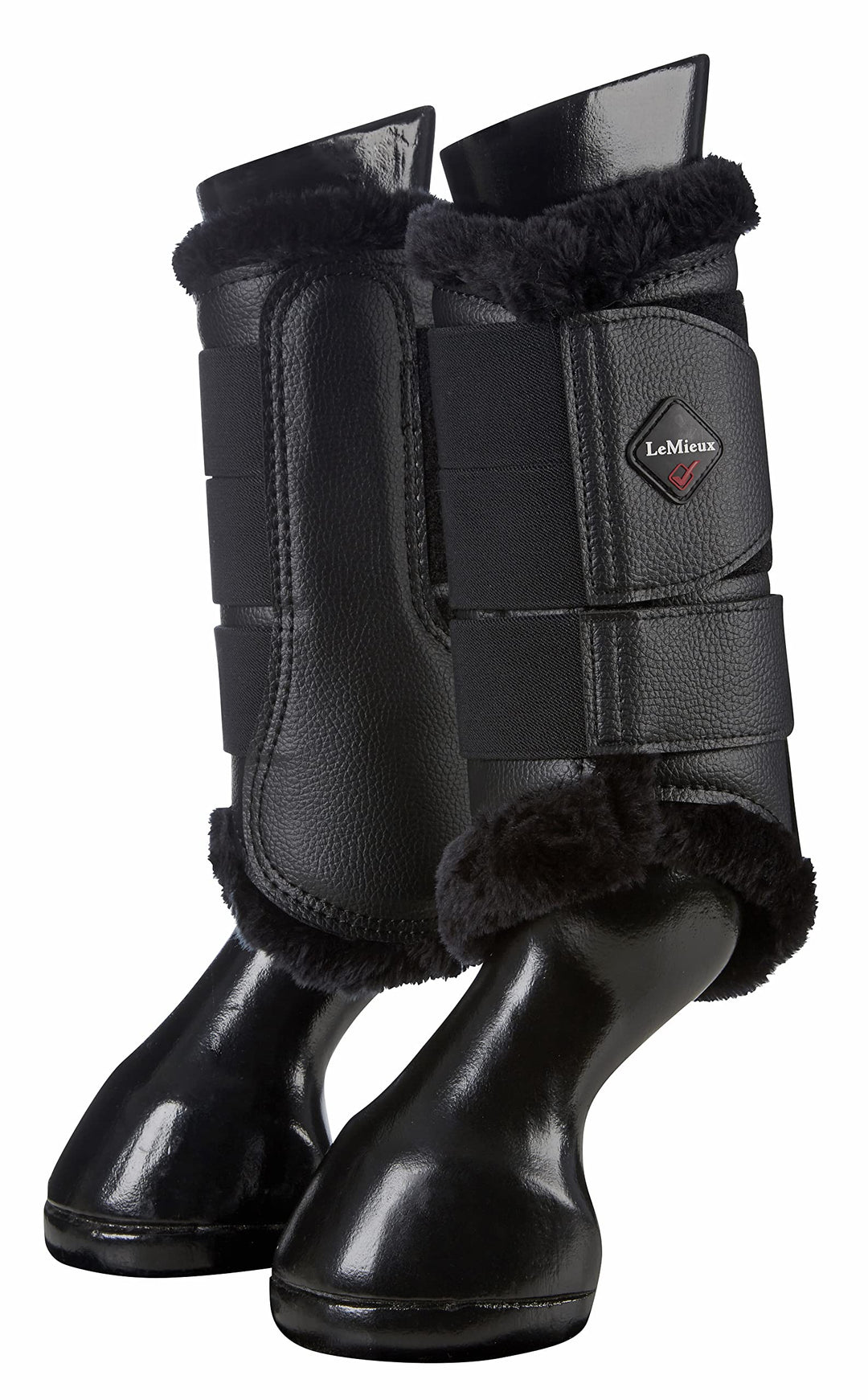 LeMieux Unisex Fleece Lined Brushing Boots PairBürstenstiefel Large Schwarz, Large Schwarz