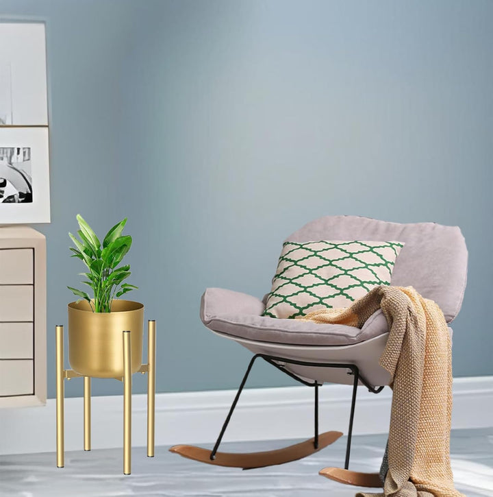 2pcs Verstellbarer Pflanzenständer aus Metall Gold, 21cm-35cm Blumenständer Plant Stand, Blumenständ