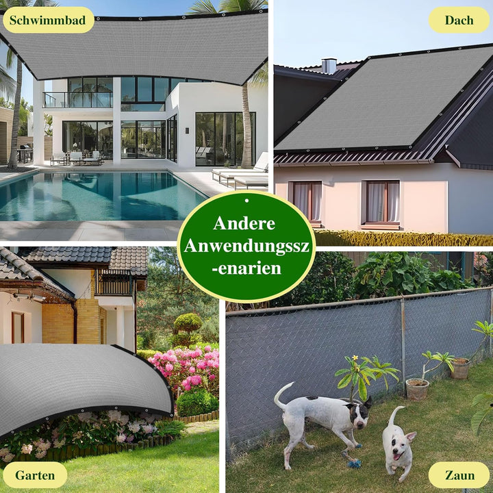 Sonnenschutz-85% Shading Rate UV-Beständiges,Sonnensegel Mit Einfassung Mit Ösen Einfachen Aufhängen
