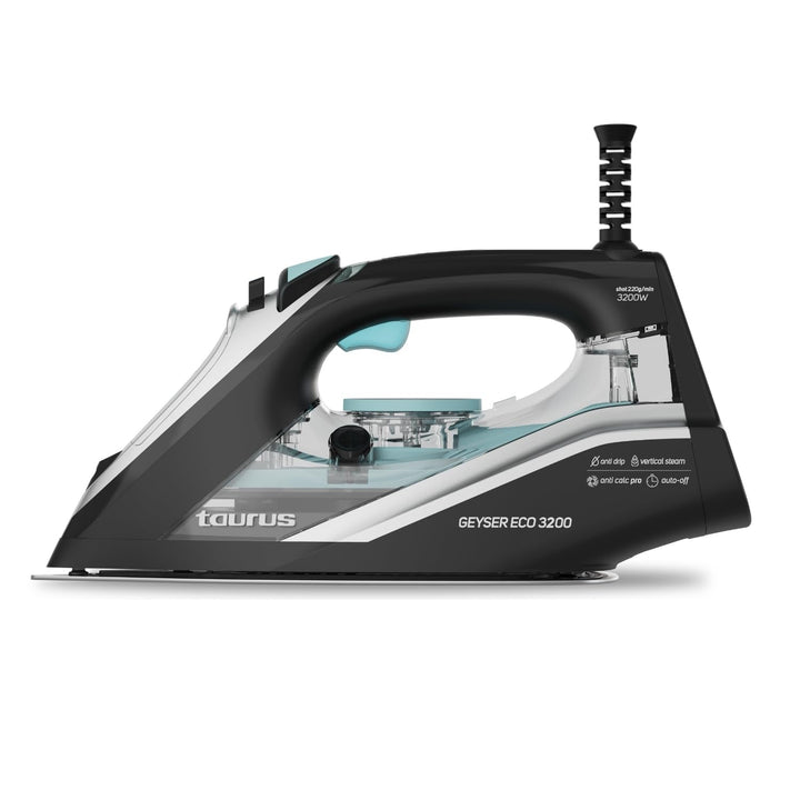 Taurus Dampfbügeleisen Geyser Eco 3200 | 3200 W | Dampfstoss 220 g/min | Ultra X-Slide Bügelsohle |