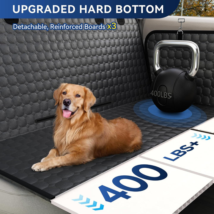 Hundedecke Auto Rückbank (132x62cm), PU-Leder Hundesitz Auto Rücksitzschoner Autodecke Harter Unters