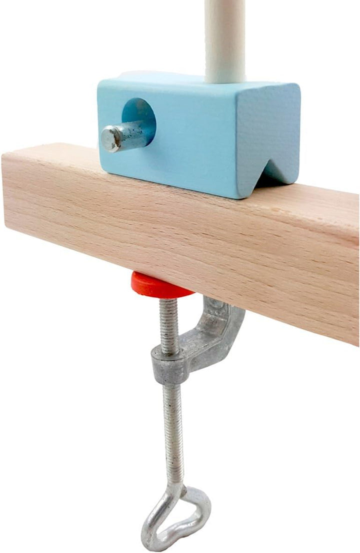 Hess Holzspielzeug 10252 - Mobilehalter aus Holz, Nature blau