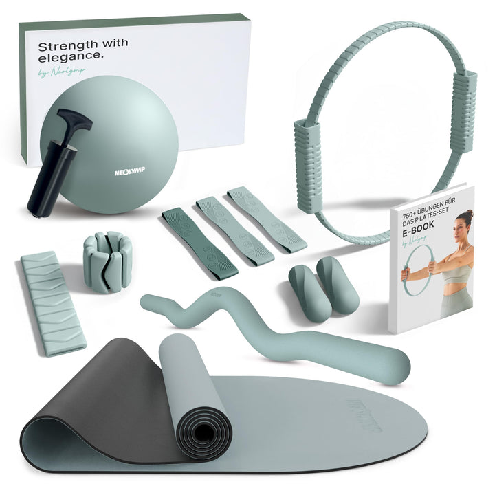 NEOLYMP Pilates Set für Zuhause – Pilates Ball, Pilates Ring &amp; Gewichte – Komplettes Pilates Zubehör
