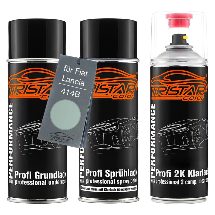 TRISTARcolor Autolack 2K Spraydosen Set für Fiat/Lancia 414B Azzurro Nuvola Perl Grundlack Basislack