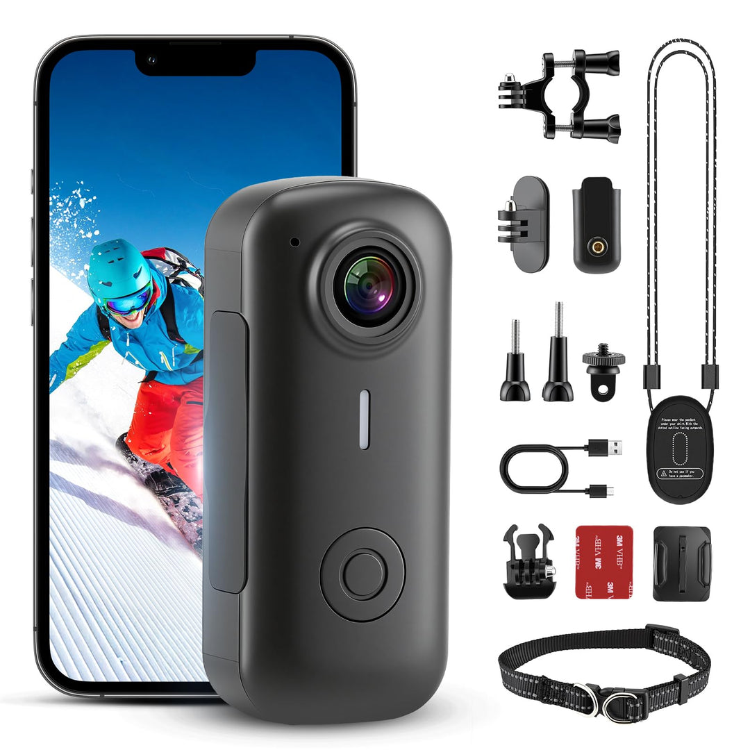 Body Cam, Magnetische POV Action Kamera, 2,7K HD tragbare Bodycam mit 180° drehbarem Objektiv, EIN-k