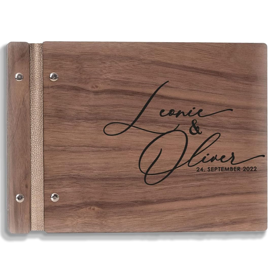 Hochzeitideal – Personalisierbares Gästebuch Hochzeit Tommi E13 mit 40 Seiten I Hochzeit Gästebuch a