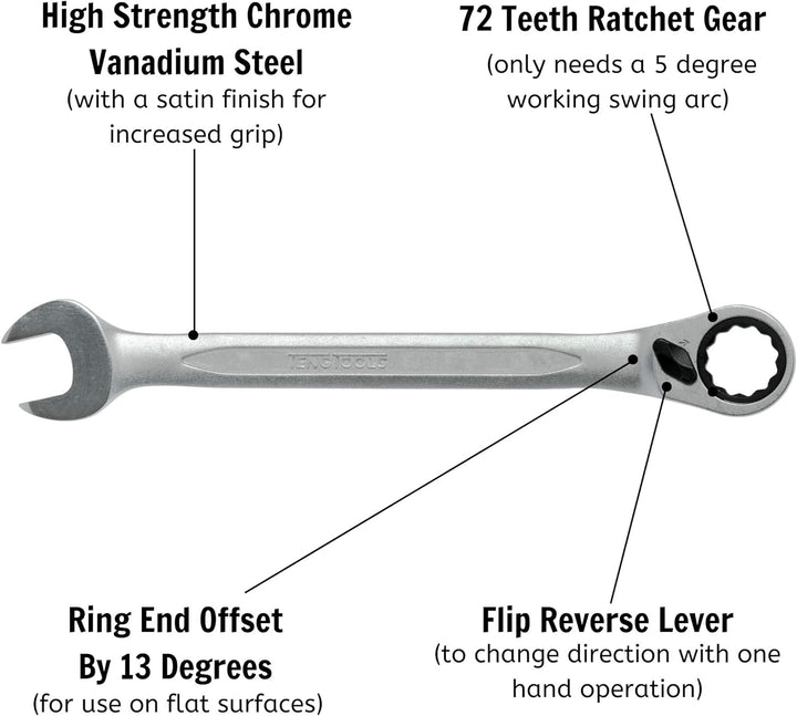 Teng - 600524R Ratchet Maulschlüssel 24mm - TEN600524R