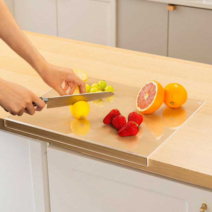 Acryl Schneidebrett Klein, 40x30cm Cutting Board, Schneidbretter Rutschfest mit Lippe, Schneidebrett