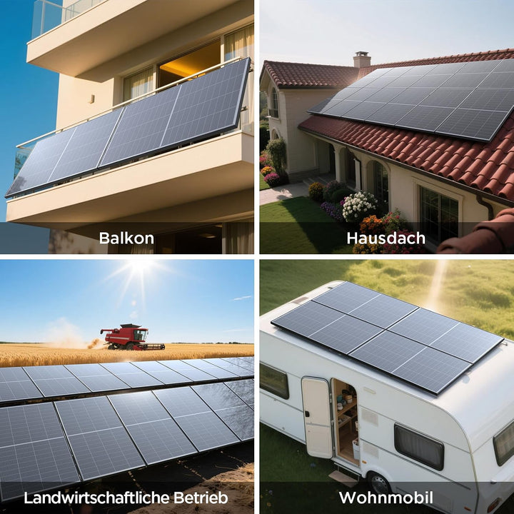 400W(2X200W) Bifaziale Solarpanel, Callsun N-Typ 16BB Monokristalline Solarmodule, Geeignet für 12V/