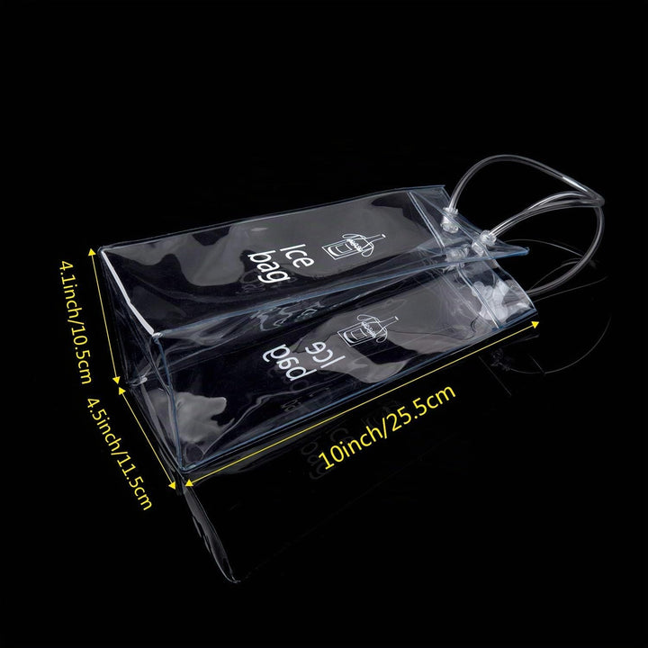 4 Stück Transparente Flaschenkühler Eistasche Kühltasche mit Griff für Champagner Wein Getränke