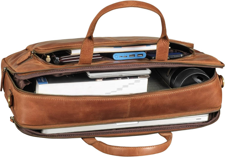 STILORD Timothy Elegante Laptoptasche Leder Herren &amp; Damen 17 Zoll bis 19 Zoll Notebook Tasche Gross