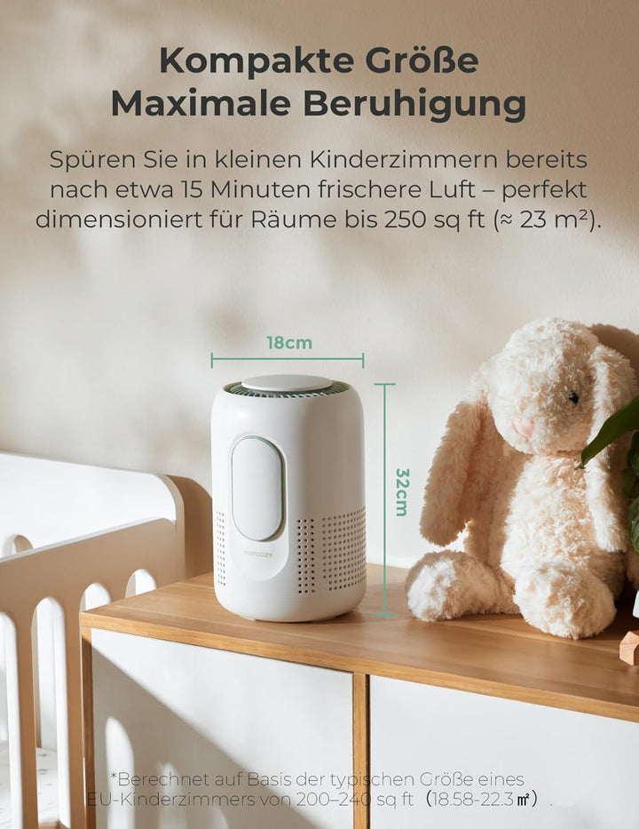Momcozy Luftreiniger für das Kinderzimmer, 4-Filtersystem mit H13 HEPA- und Aktivkohlefilter, Echtze
