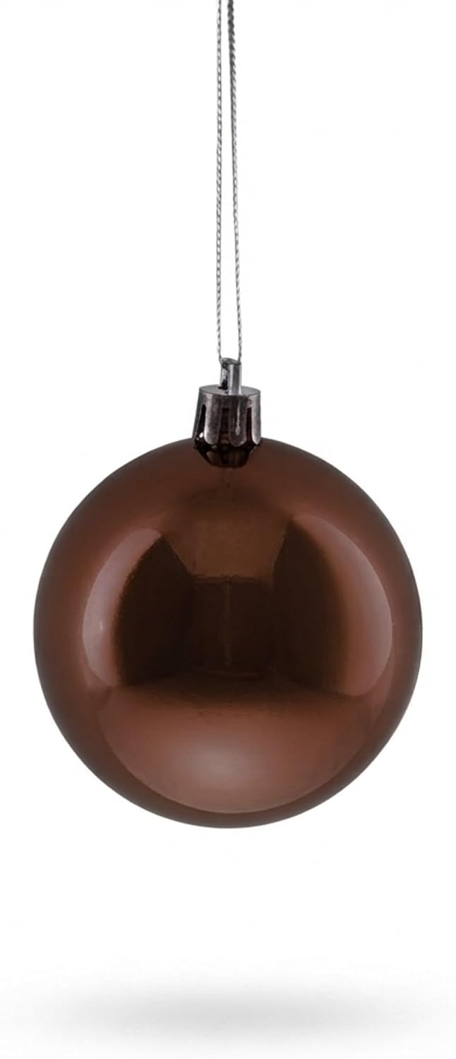 Relaxdays Weihnachtskugeln 100er Set, Weihnachtsdeko, glänzend, braun, Braun
