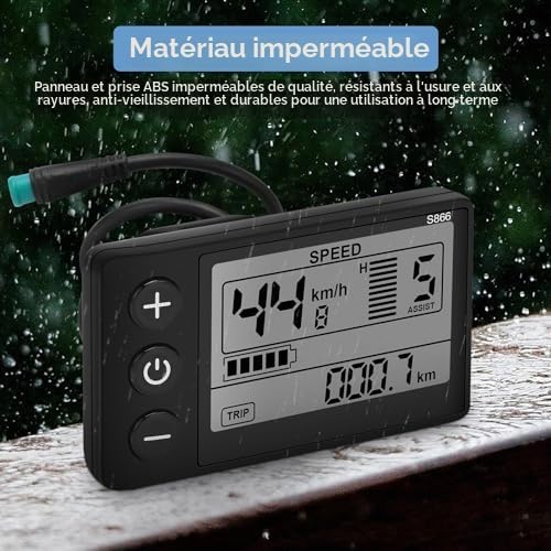 LCD-Display für Elektrofahrräder, Wasserdichtes Stecker-LCD-Display, S866 LCD-Display, E-Bike-LCD-Di