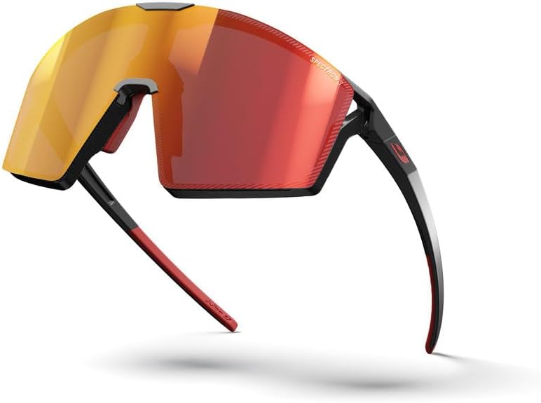 Julbo Unisex Edge Sunglasses Einheitsgrösse Matt Schwarz / Rot, Einheitsgrösse Matt Schwarz / Rot