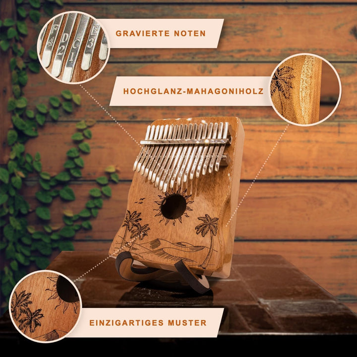 ORORA Kalimba Musikinstrument für Kinder und Erwachsene, 17 Schlüssel Daumenklavier aus lackiertem H
