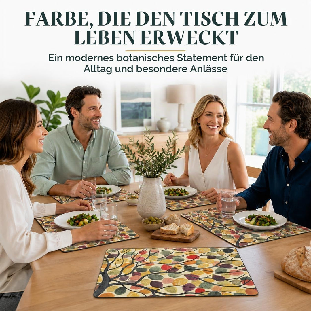 Pimpernel Tischsets, MDF mit Kork-Rückseite, Motiv tanzende Zweige, 16 x 20 Zoll, mehrfarbig, 4er-Se