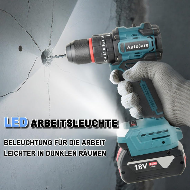 Akku Schlagbohrschrauber Kompatibel mit Bosch 18V Bürstenloser Bohrschrauber 20+3 Drehmomentstufen 7