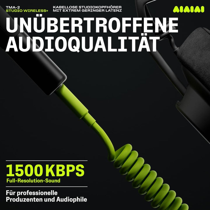 AIAIAI TMA-2 Studio Wireless+ Black Headphones - Premium Bluetooth Kopfhörer Over Ear - Professionel