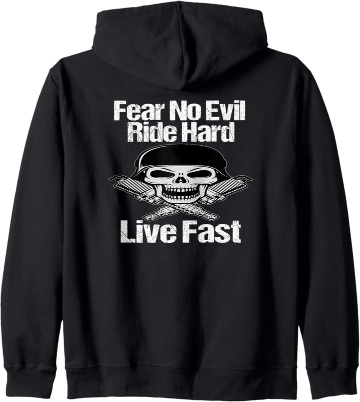 Motorradfahrer Angst No Evil Ride Hard Motorrad-Entwurf Kapuzenjacke