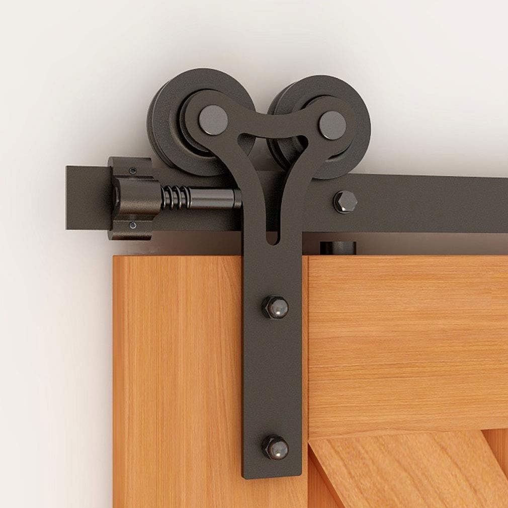 CCJH Schiebetüren Schiebetürsystem, 6FT (183cm) Laufschiene Schiebetuer Y Form Rolle Set fuer Schieb