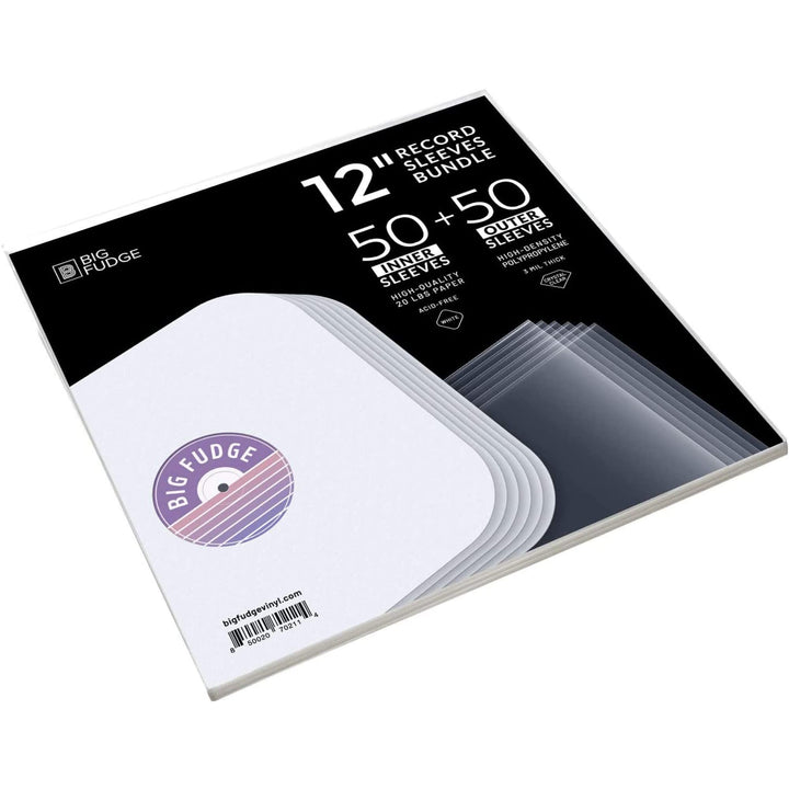 BIG FUDGE Vinyl Schutzhüllen - 50 Innenhüllen &amp; 50 Aussenhüllen für 12 Inch Schallplatten - LP Hülle