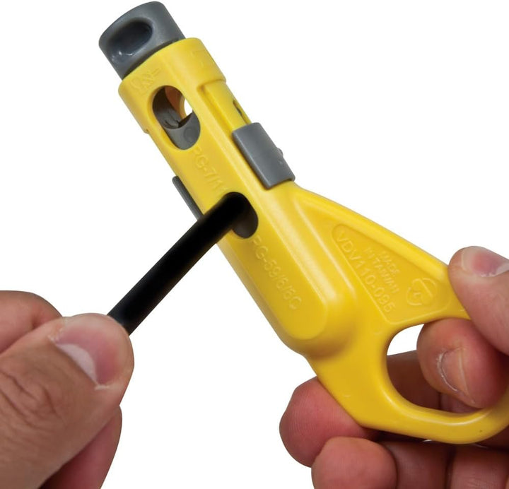 Klein Tools Katapult (KDE) Koaxialkabel Stripper, VDV110-095 Koax-Abisolierer RG59, RG6, RG6-QS, RG7