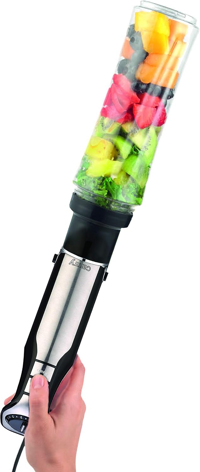 CAMRY CR 4615 Stabmixer, inkl. Trinkflasche mit Verschluss 500 ml, BPA frei, Smoothie Maker, 700 W,