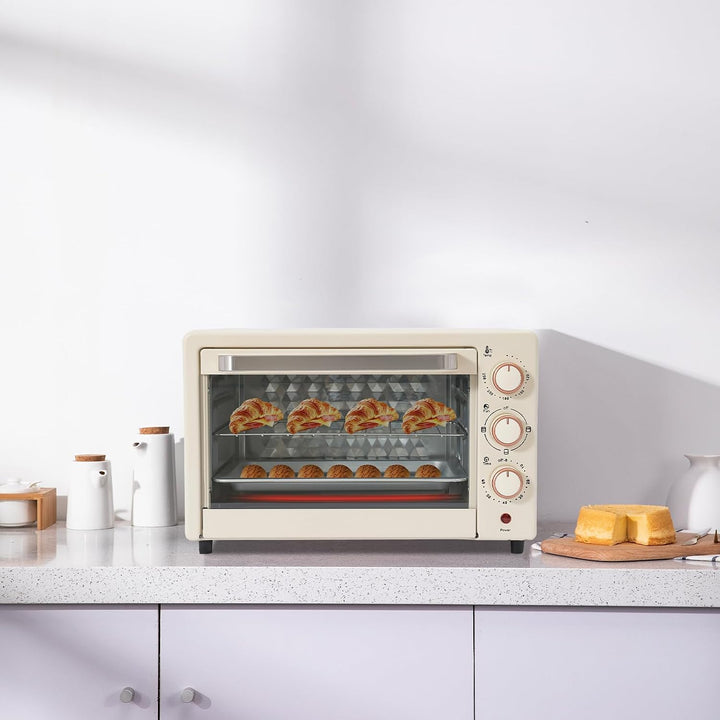 22L Elektrobackofen 1000W 220V Mini Backofen 60 Minuten Timer Einstellbarer Temperatur 120°C-250°C E