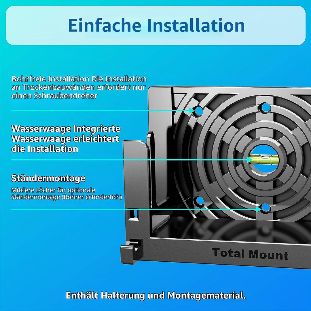 TotalMount Wandhalterung für Nintendo Switch / Switch OLED Konsole mit Hitze Management und Sicherhe