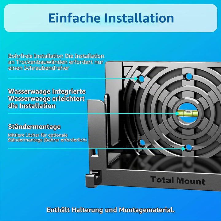 TotalMount Wandhalterung für Nintendo Switch / Switch OLED Konsole mit Hitze Management und Sicherhe