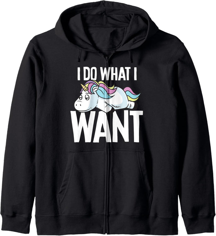 Lustiges Einhorn Ich mache was ich will Pullover Geschenk Kapuzenjacke