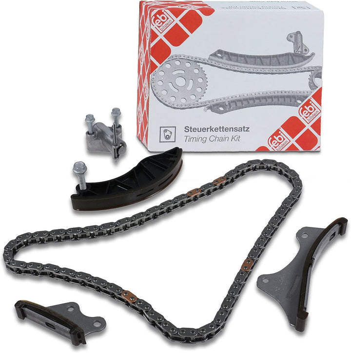 febi bilstein 106740 Steuerkettensatz für Nockenwelle, mit Gleitschienen und Kettenspanner, 1 Stück