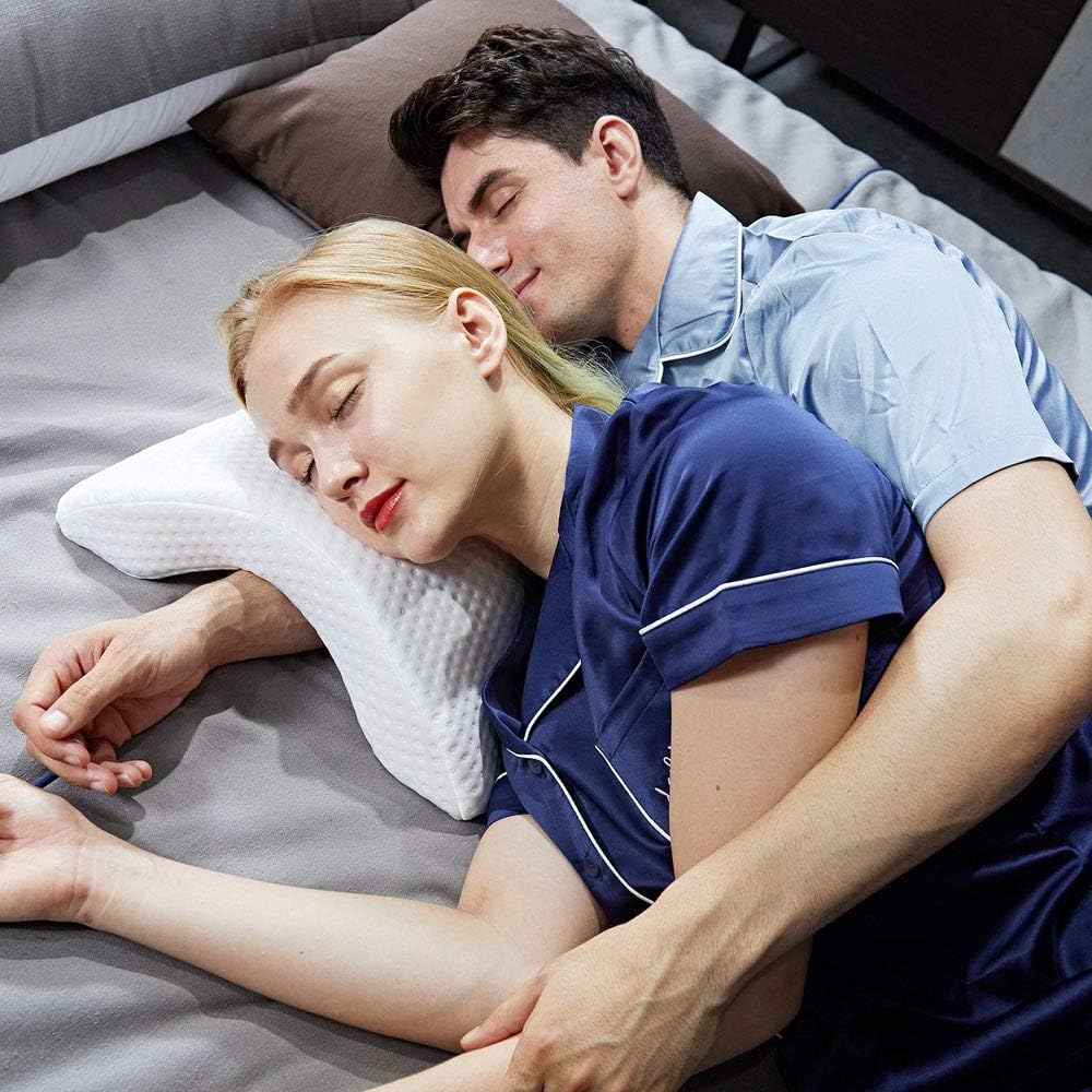 Seitenschläferkissen für Paar Entspannender Arm, Memory Foam Gewölbtes Kissen, U förmiges Nackenkiss