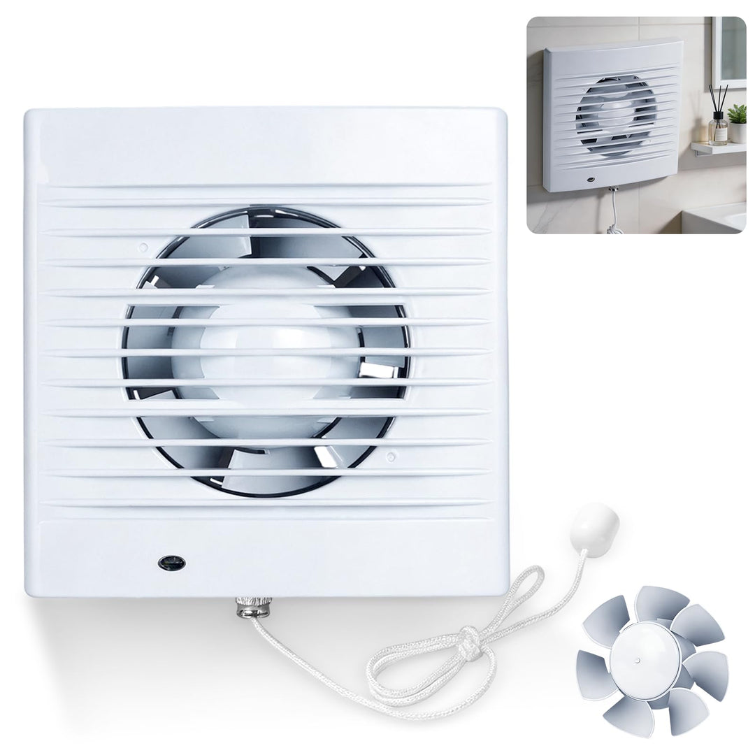 Badlüfter 100mm, 12 W Bad Lüfter, 34 dB Abluftventilator, Badezimmer Lüfter