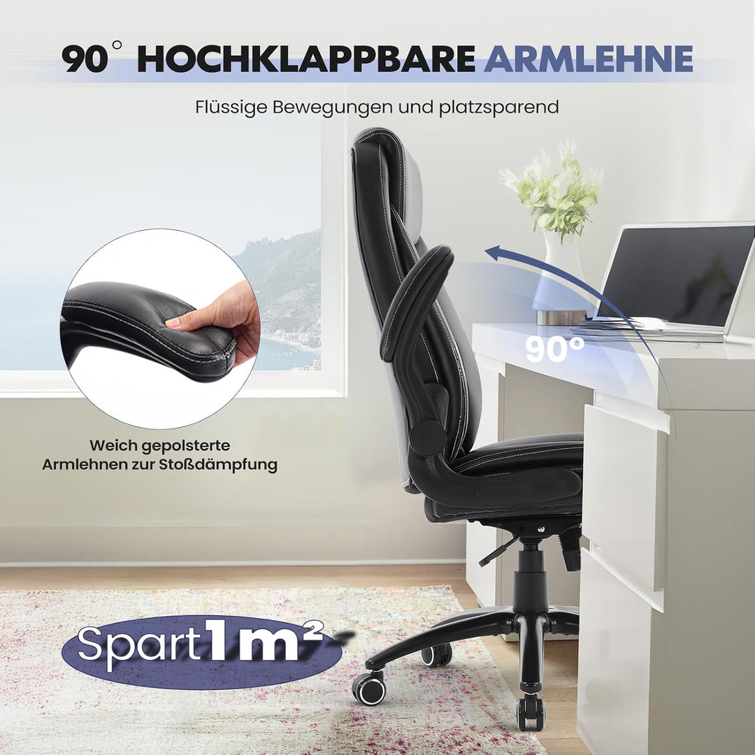 COLAMY Bürostuhl Ergonomisch, Ergonomischer Büro 360° Drehstuhl für Office, Chefsessel Stuhl mit Hoc