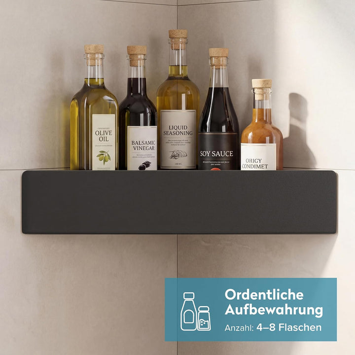 doporro Duschablage ohne Bohren Ecke, Duschregal ohne Bohren zum Kleben, Eckregal Bad, Badregal ohne